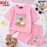 Kids Matching Drop Shoulder T-Shirt and Shorts Set