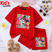 Kids Matching Drop Shoulder T-Shirt and Shorts Set