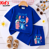 Kids Matching Drop Shoulder T-Shirt and Shorts Set