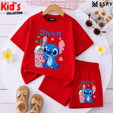 Kids Matching Drop Shoulder T-Shirt and Shorts Set
