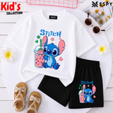 Kids Matching Drop Shoulder T-Shirt and Shorts Set