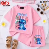 Kids Matching Drop Shoulder T-Shirt and Shorts Set