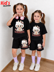 Kids Matching Drop Shoulder T-Shirt and Shorts Set