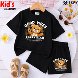 Kids Matching Drop Shoulder T-Shirt and Shorts Set