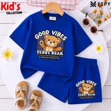 Kids Matching Drop Shoulder T-Shirt and Shorts Set