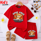Kids Matching Drop Shoulder T-Shirt and Shorts Set