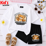 Kids Matching Drop Shoulder T-Shirt and Shorts Set