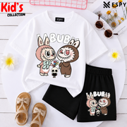 Kids Matching Drop Shoulder T-Shirt and Shorts Set