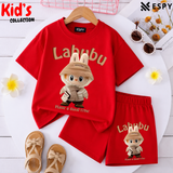 Kids Matching Drop Shoulder T-Shirt and Shorts Set