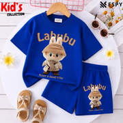 Kids Matching Drop Shoulder T-Shirt and Shorts Set