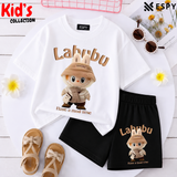 Kids Matching Drop Shoulder T-Shirt and Shorts Set