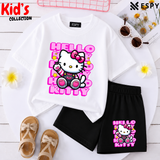 Kids Matching Drop Shoulder T-Shirt and Shorts Set