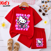Kids Matching Drop Shoulder T-Shirt and Shorts Set