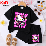 Kids Matching Drop Shoulder T-Shirt and Shorts Set