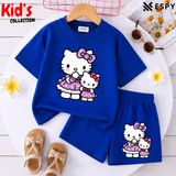 Kids Matching Drop Shoulder T-Shirt and Shorts Set