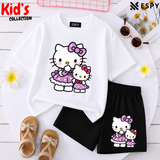 Kids Matching Drop Shoulder T-Shirt and Shorts Set