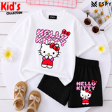 Kids Matching Drop Shoulder T-Shirt and Shorts Set