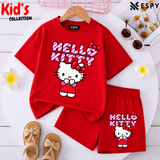 Kids Matching Drop Shoulder T-Shirt and Shorts Set