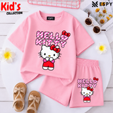 Kids Matching Drop Shoulder T-Shirt and Shorts Set