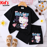 Kids Matching Drop Shoulder T-Shirt and Shorts Set