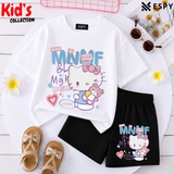 Kids Matching Drop Shoulder T-Shirt and Shorts Set