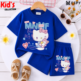 Kids Matching Drop Shoulder T-Shirt and Shorts Set
