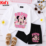 Kids Matching Drop Shoulder T-Shirt and Shorts Set