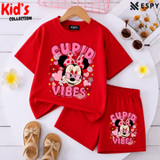 Kids Matching Drop Shoulder T-Shirt and Shorts Set