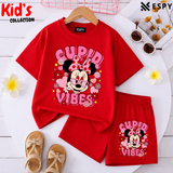 Kids Matching Drop Shoulder T-Shirt and Shorts Set