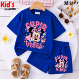 Kids Matching Drop Shoulder T-Shirt and Shorts Set
