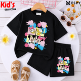 Kids Matching Drop Shoulder T-Shirt and Shorts Set