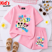 Kids Matching Drop Shoulder T-Shirt and Shorts Set