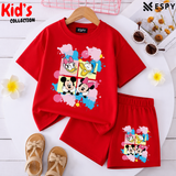 Kids Matching Drop Shoulder T-Shirt and Shorts Set