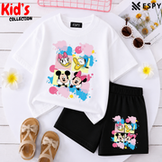 Kids Matching Drop Shoulder T-Shirt and Shorts Set