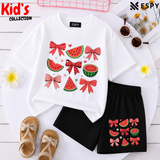 Kids Matching Drop Shoulder T-Shirt and Shorts Set