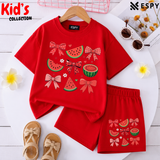 Kids Matching Drop Shoulder T-Shirt and Shorts Set