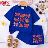 Kids Matching Drop Shoulder T-Shirt and Shorts Set