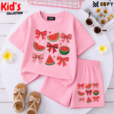Kids Matching Drop Shoulder T-Shirt and Shorts Set