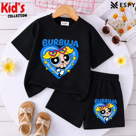 Kids Matching Drop Shoulder T-Shirt and Shorts Set