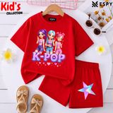Kids Matching Drop Shoulder T-Shirt and Shorts Set
