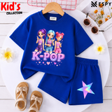 Kids Matching Drop Shoulder T-Shirt and Shorts Set