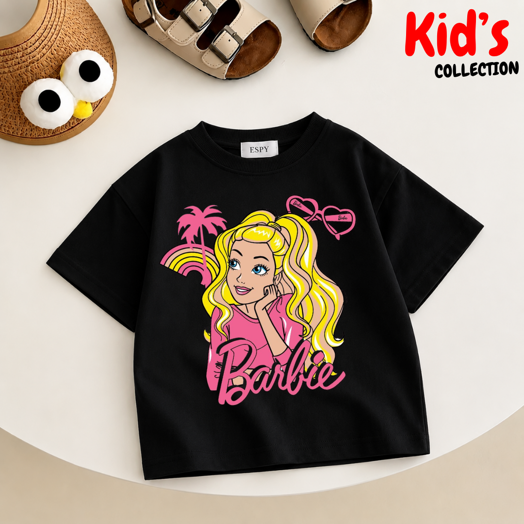 Kids Girls Barbie Drop Shoulder T-Shirt