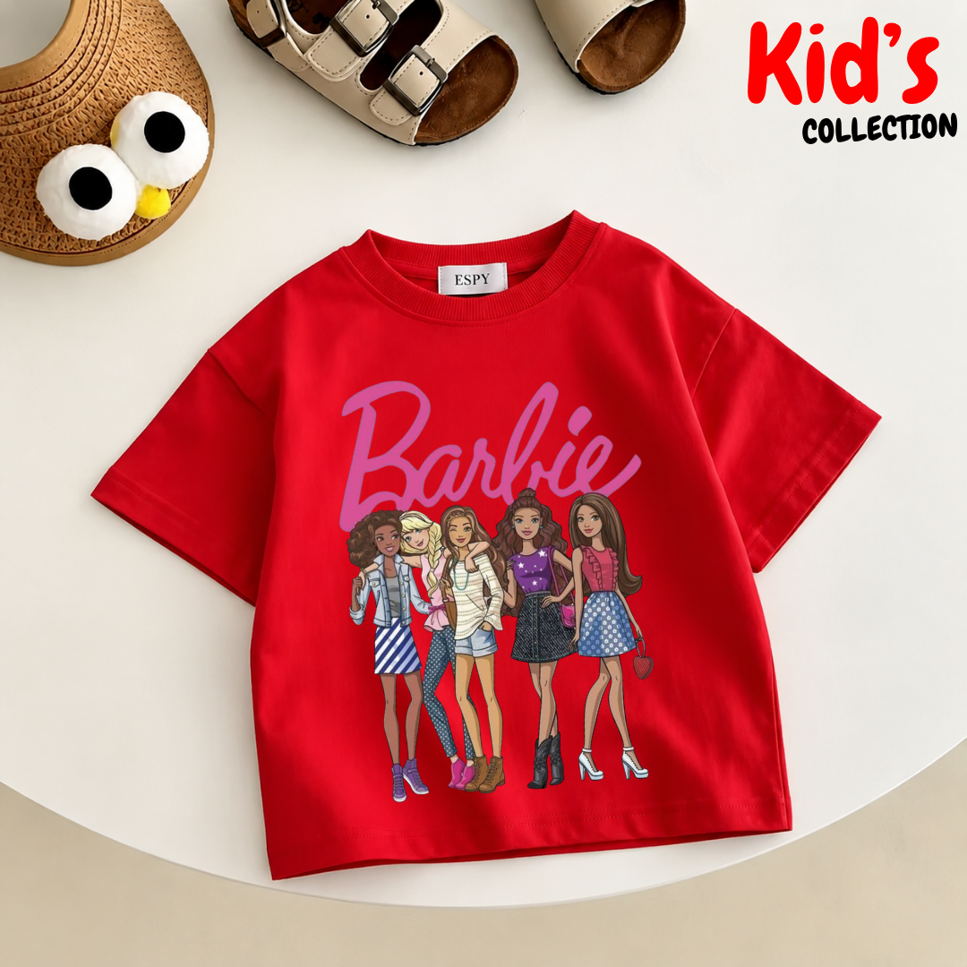 Kids Girls Barbie Drop Shoulder T-Shirt