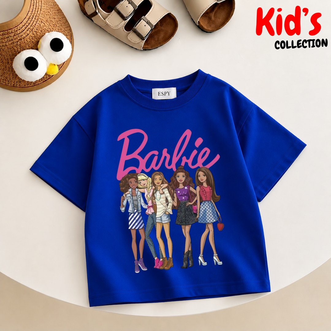 Kids Girls Barbie Drop Shoulder T-Shirt
