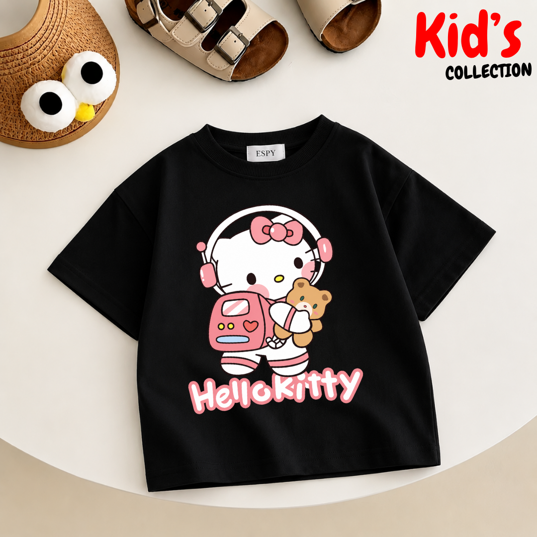 Kids Girls Hello kitty Drop Shoulder T-Shirt