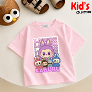 Kids Girls Labubu Drop Shoulder T-Shirt