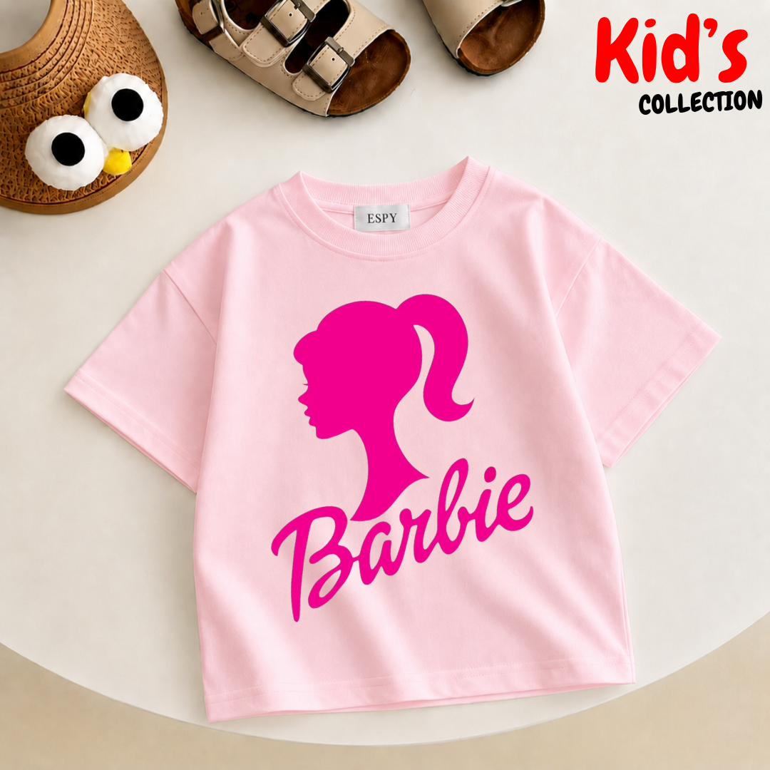 Kids Girls Barbie Drop Shoulder T-Shirt