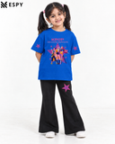 Trendy Girls 2-Piece Co-Ord Set with Black Flared Pants
