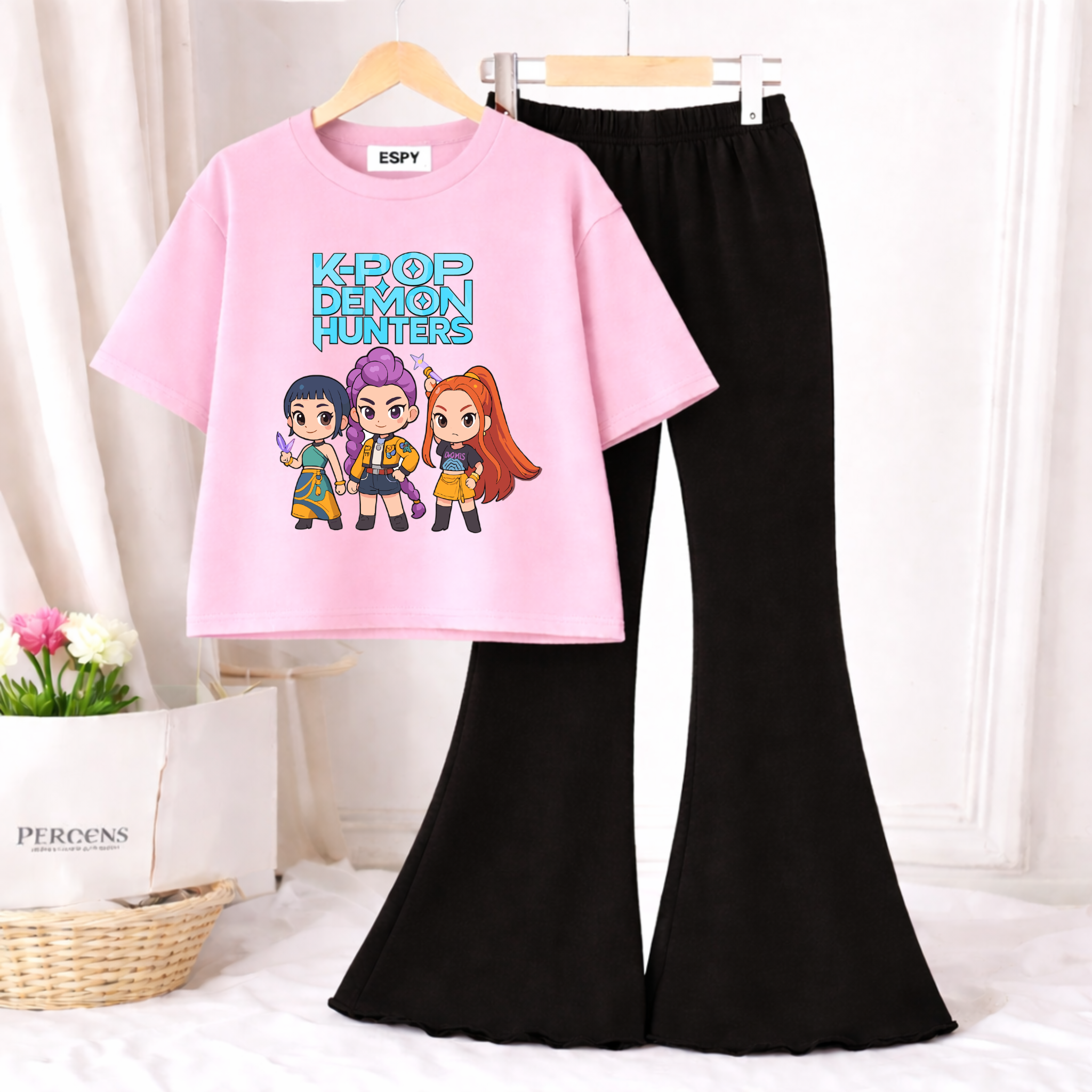 Trendy Women’s Co-Ord Set – Loose Fit Tee & Bootcut Pants