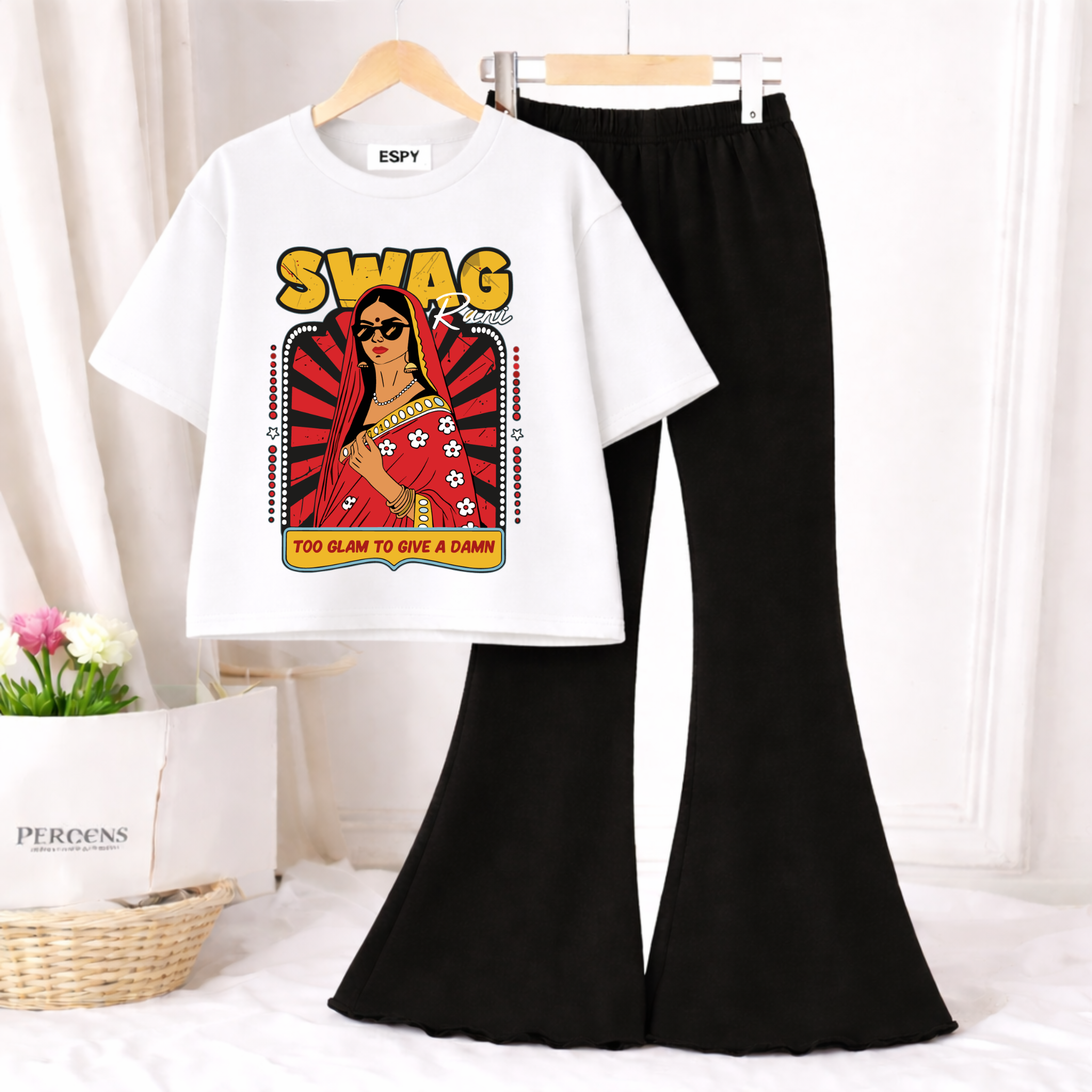 Trendy Women’s Co-Ord Set – Loose Fit Tee & Bootcut Pants